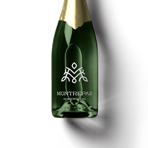 Filigree logo with the title 'Decorative Lettermark M for Champagne Brand'