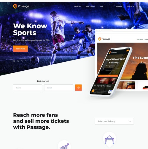 Cutting-edge design with the title 'Event Technology Company Website'