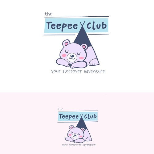 Cub logo with the title 'Pastel Bear mascot and children's logo'