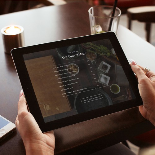 Jimdo design with the title 'Website design for a restaurant.'