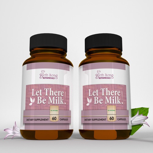 Nutrition packaging with the title 'Label for supplement'