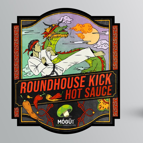 Hot sauce label with the title 'Crazy hot sauce label'