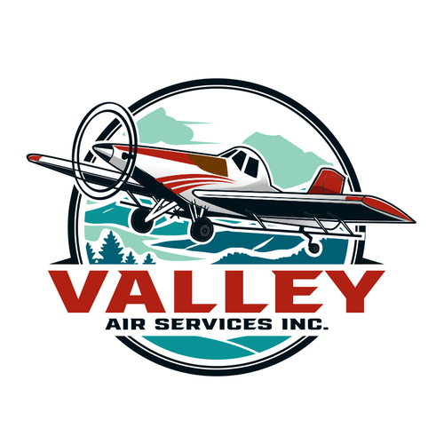 Airplane logo with the title 'Logo Design for Valley Air Services Inc.'