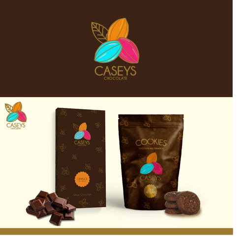 Parcel logo with the title 'Caseys Chocolate'