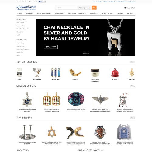 Online store website with the title 'Design a great e-commerce website'