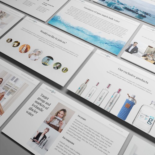 Presentation design with the title 'PowerPoint for Aqua Angels'