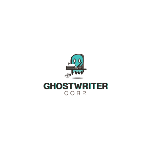 Ghost logo with the title 'Playful logo for writing service'