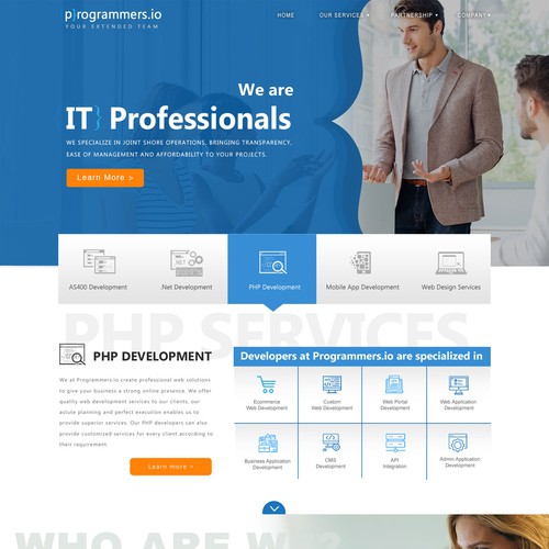 Internet website with the title 'programmers.io'