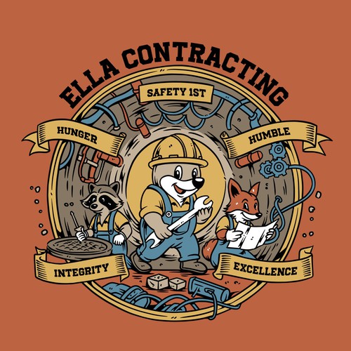 Construction t-shirt with the title 'Contraction Design'