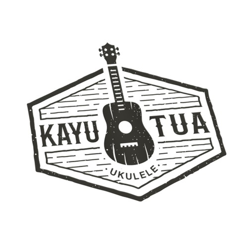 Ukulele design with the title 'Logo for  "Kayu Tua" Ukulele Store! '