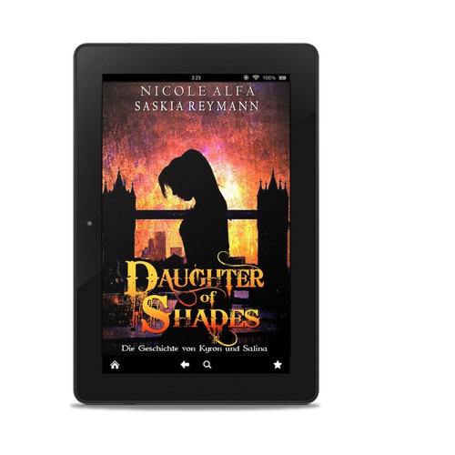 Paranormal romance book cover with the title 'Daughter of Shades'