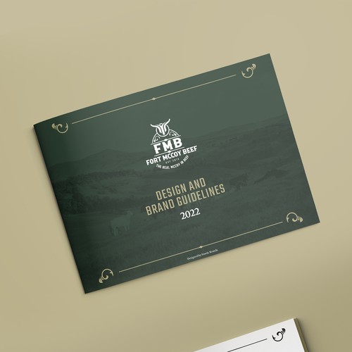 Style guide design with the title 'Brand Guide for a Beef processing facility'