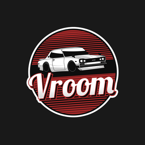 Car brand with the title 'Vroom Logo Proposal'