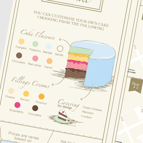 Cake design with the title 'Brochure for a Cake Boutique'