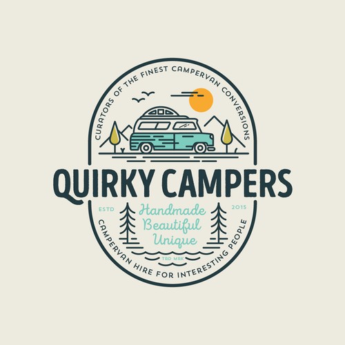 Adventure logo with the title 'Quirky Campers'