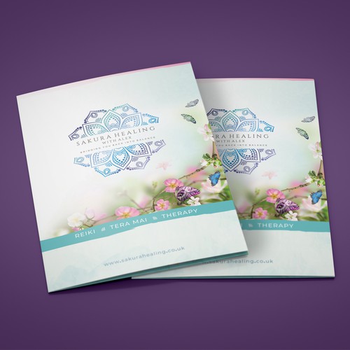 Reiki design with the title 'Sleek leaflet for modern alternative therepy business'