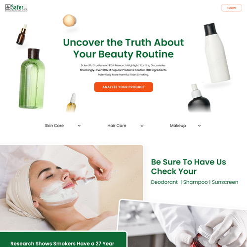 Cosmetics website with the title 'Cosmetic Web Page'