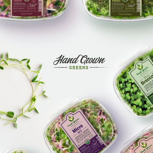 Craft label with the title 'MicroGreens Labels Design'