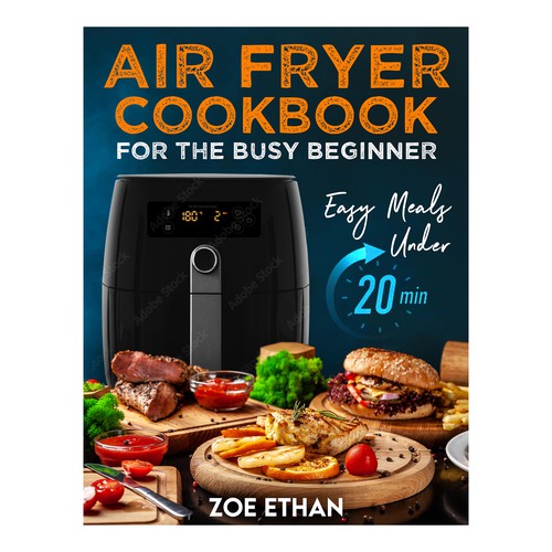 Kindle book cover with the title 'AIR FRYER COOKBOOK FOR BEGINNERS'