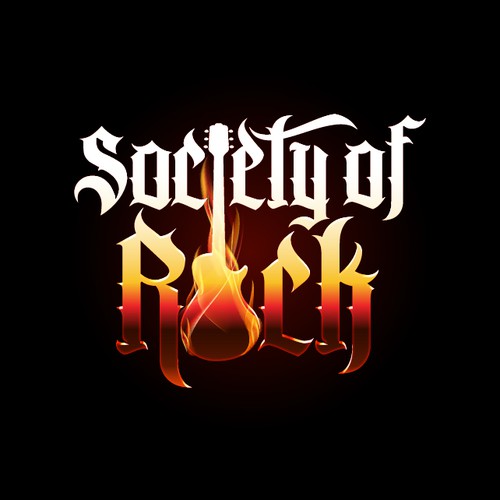 Band logo with the title 'Old School Metal Logo for a Rock Video Website'