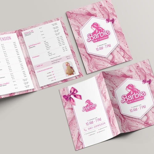 Girly design with the title 'Hair Extension Brochure'