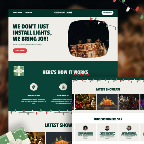 JavaScript design with the title 'Celebright Lights'