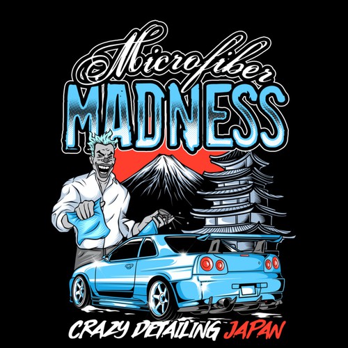Japanese t-shirt with the title 'Microfiber Madness Car Detailing Japan'