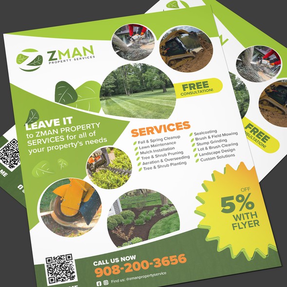 Installation design with the title 'ZMAN Property Services'