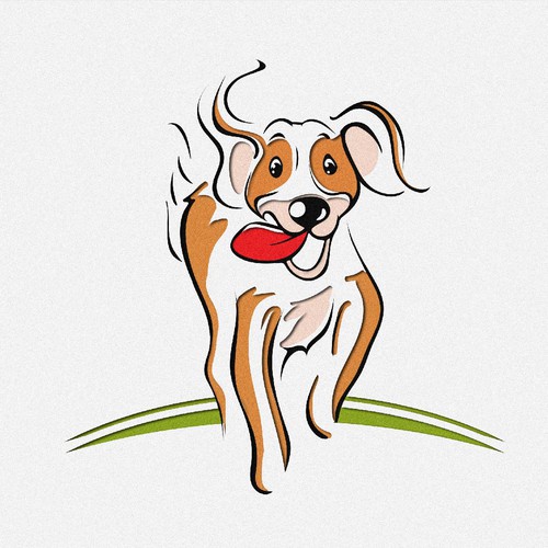 Product design artwork with the title 'Illustration of a dog for dietary supplements.'