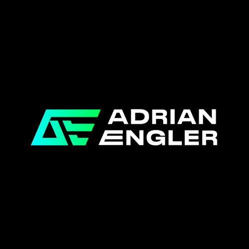 Name card design with the title 'Adrian Engler Logo Design'