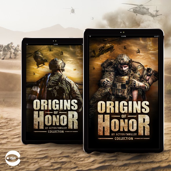 Military book cover with the title 'eBook Covers for “Origins of Honor”'