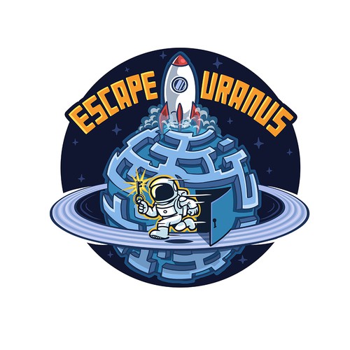 Astronaut logo with the title 'Logo for Escape Uranus '
