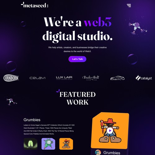 Crypto website with the title 'Metaseed Labs'