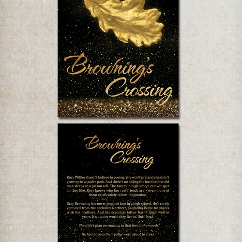 Aesthetic book cover with the title 'Browning's crossing book cover design'