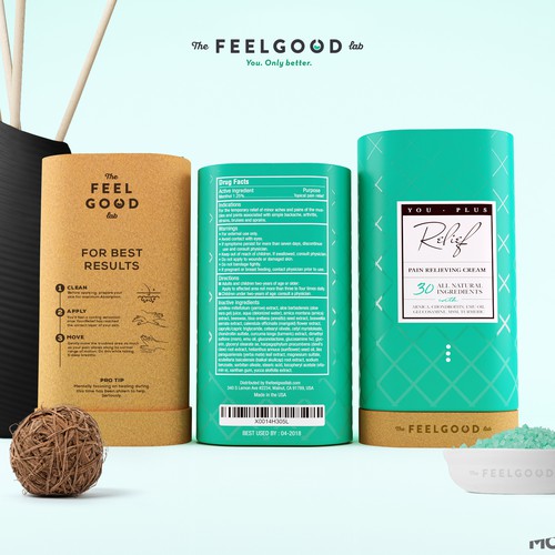 Luxury packaging with the title 'The feel good '