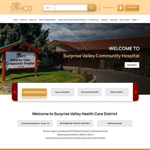 Health website with the title 'Homepage design of Health Care Website'
