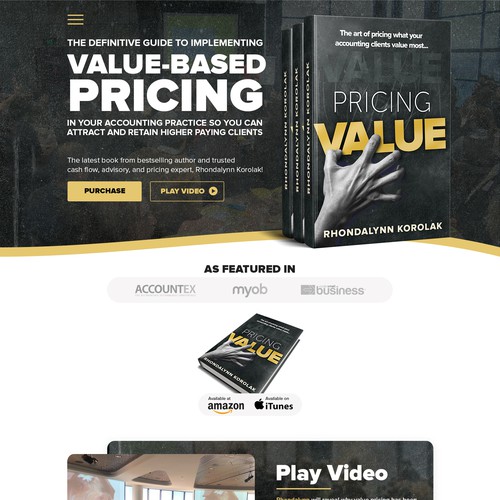 Chalkboard design with the title 'Landing page for book launch and training course'