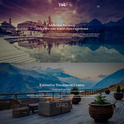 Resort design with the title 'White River Manor Wordpress Design'