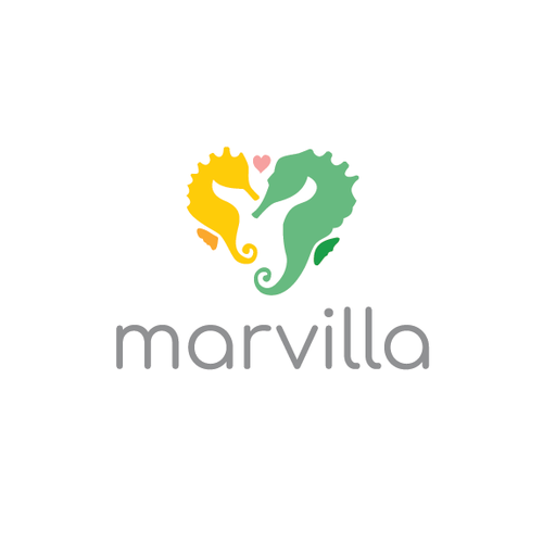 Pastel logo with the title 'logo for mum and baby brand Marvilla'