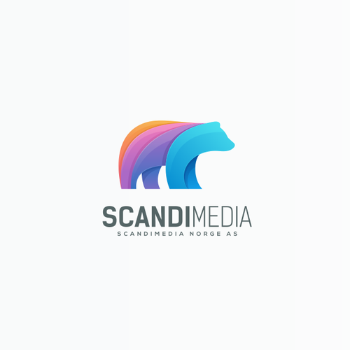 Bear design with the title 'Colorfull logo for IT Services Company'