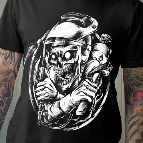 Badass t-shirt with the title 'Badass welders skull'