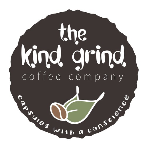 Earthy logo with the title 'Logo concept for an earth-friendly coffee capsule company.'