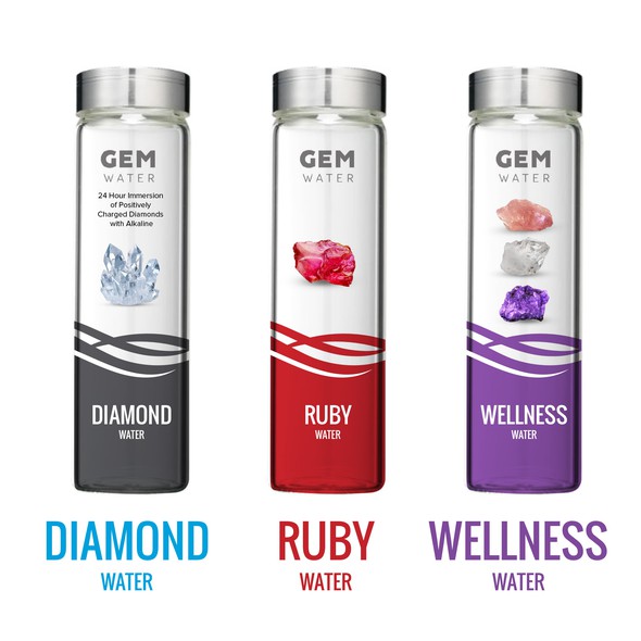 Wellness packaging with the title 'Gem Water - Package Design '