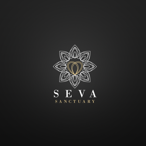 Yoga logo with the title 'Seva Sanctuary Logo'