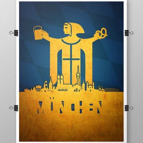 Minimal artwork with the title 'Munchen poster'