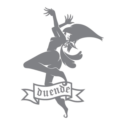 Fairy wing logo with the title 'duende'
