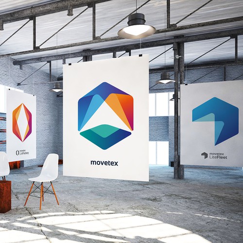 M design with the title 'Movetex logo family.'