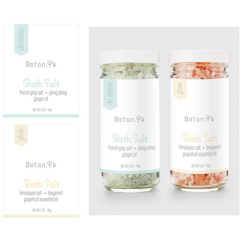 Feminine label with the title 'Bath Salt Jar Labels'