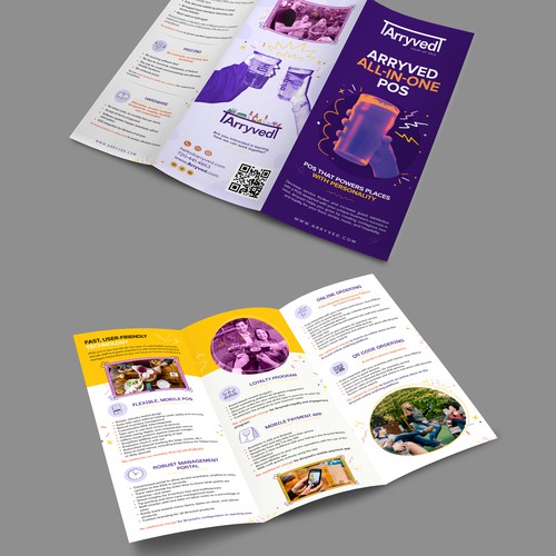 Tri-fold design with the title 'Brochure Design'