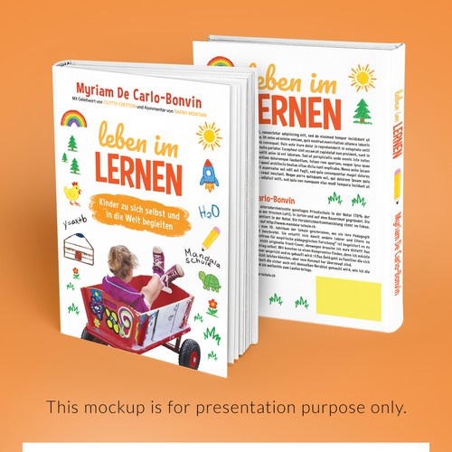 White book cover with the title 'Leben Im Lernen Book Cover Design'